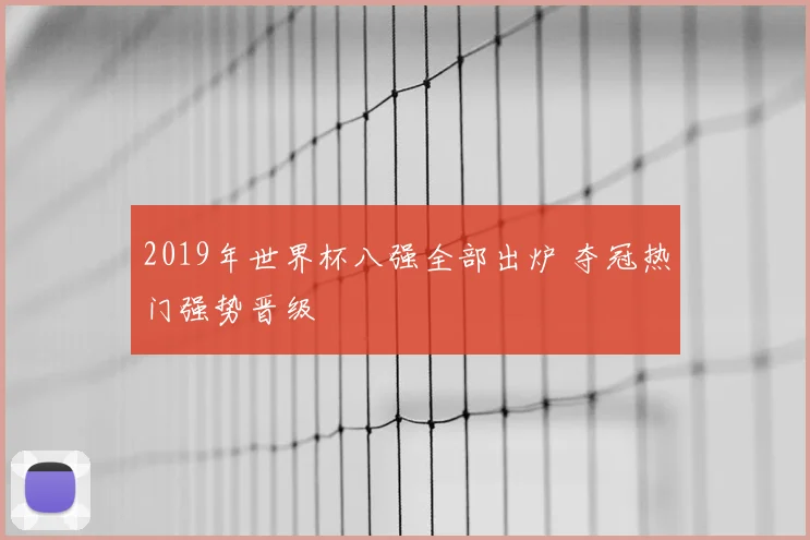 2019年世界杯八强全部出炉 夺冠热门强势晋级